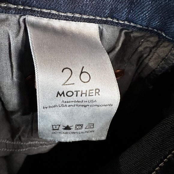 Mother Denim The Dropout Fray Moon Dark Jeans Womens 26 Stretch Comfort - Picture 13 of 13